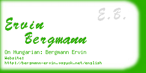 ervin bergmann business card